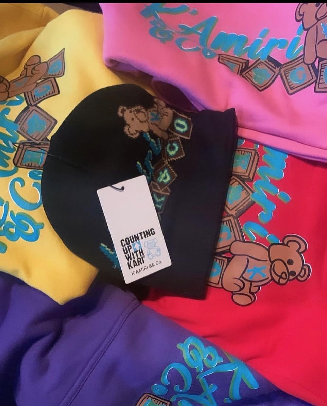 Colorful K’Amiri & Co. clothing and Counting Up with Kari apparel