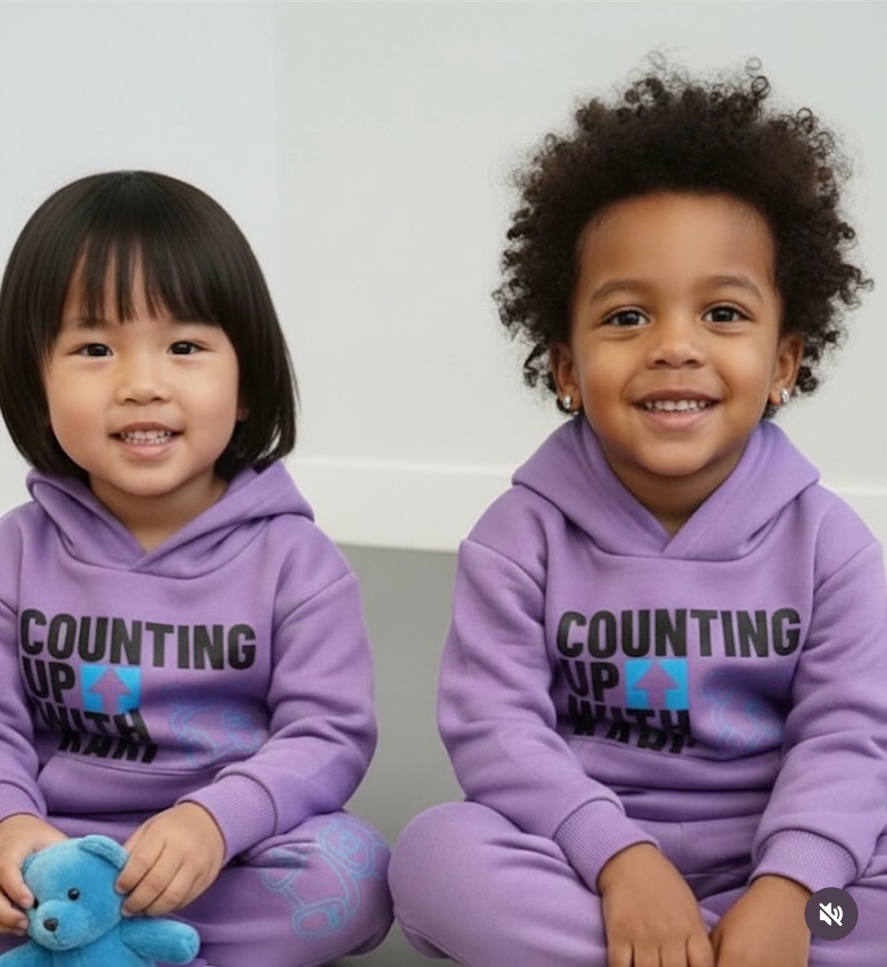Two children wearing K’Amiri & Co. Counting Up With Kari streetwear