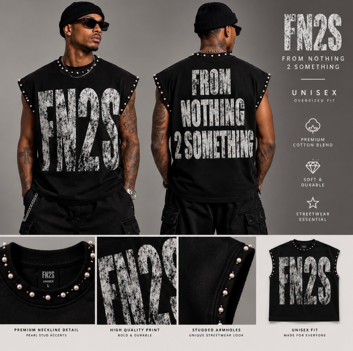 FN2S Distressed Sleeveless Tee
